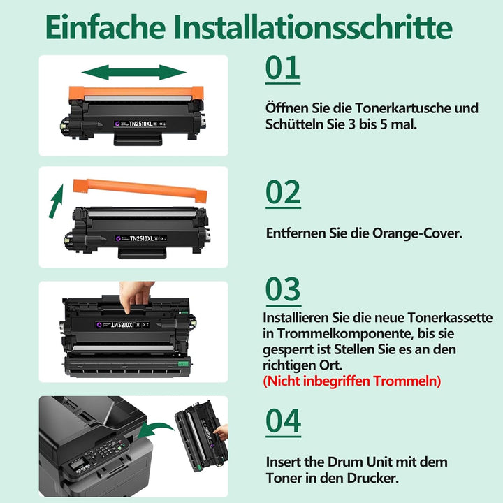 TN2510 TN2510XL Tonerkartusche TN-2510XL Kompatibel für Brother HL-L2400DWE HL-L2445DW Toner MFC-L28