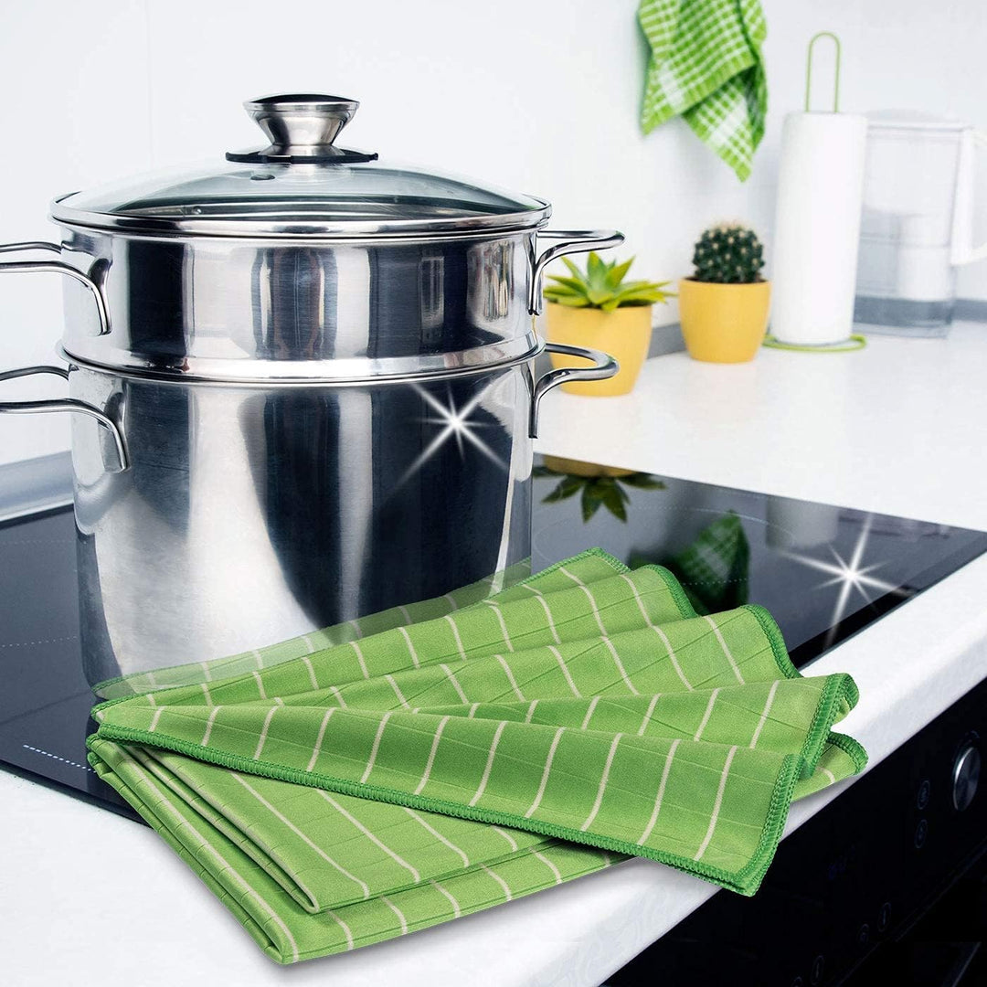 POLYCLEAN 10x Glasreinigungstuch – Microfasertuch mit Bambusfasern – Fenstertuch für Glas und Scheib