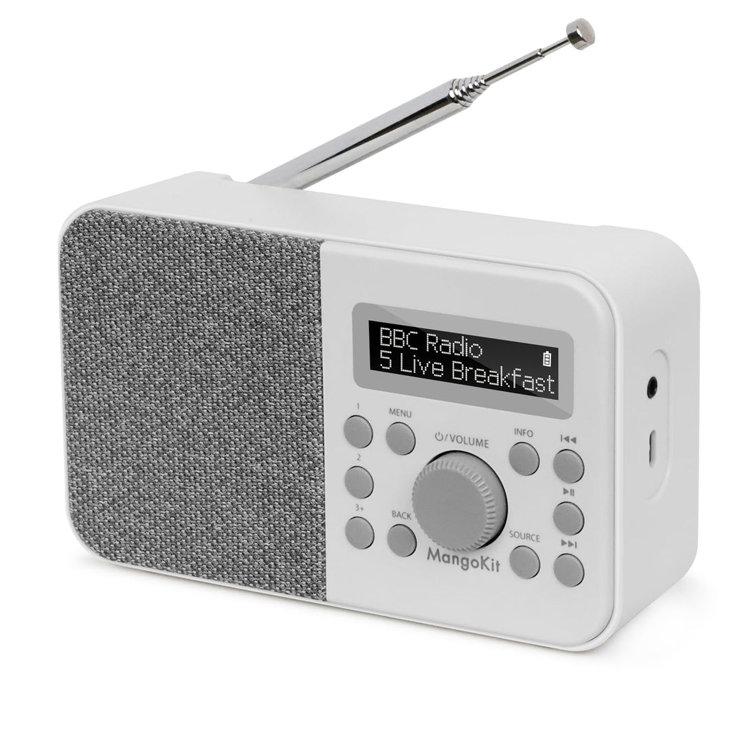 MangoKit PR2S Tragbares DAB+ Digitalradio,Küchen-FM-Radio,Bluetooth-Lautsprecher,Persönliches DAB-Ra