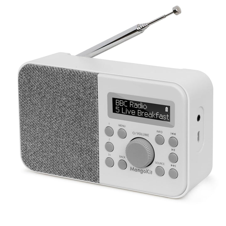 MangoKit PR2S Tragbares DAB+ Digitalradio,Küchen-FM-Radio,Bluetooth-Lautsprecher,Persönliches DAB-Ra