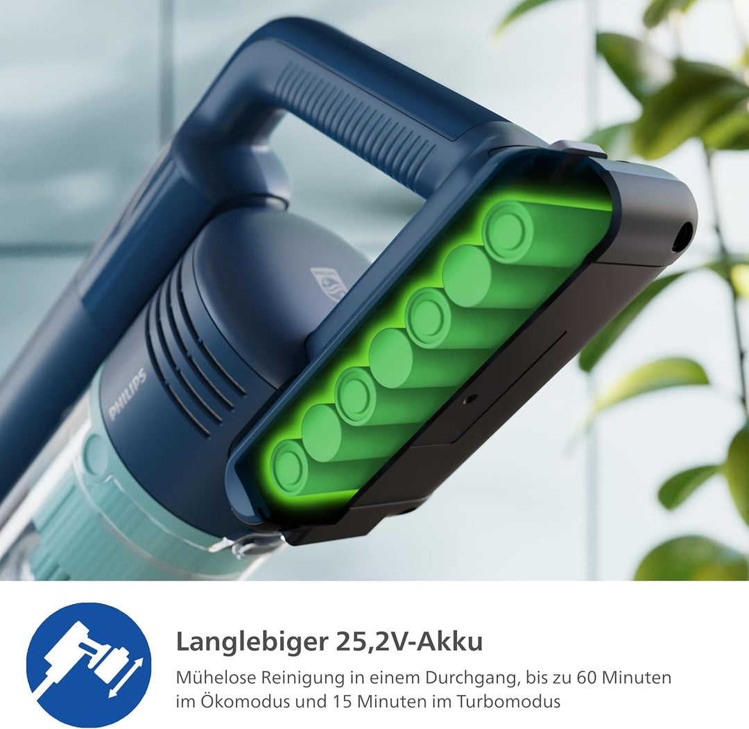 PHILIPS Akku-Staubsauger 5000-Serie Flex-it, Flexrohr, LED-Düse, Hartböden & Teppich, Fugendüse, 2-i