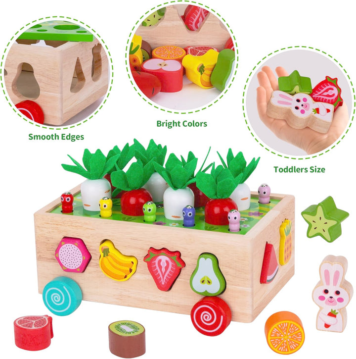 Kinder Montessori Spielzeug ab 1 2 3 Jahr | 7-in-1 Holzspielzeug 2 Jahre | Steckspiel Sortierspiel H