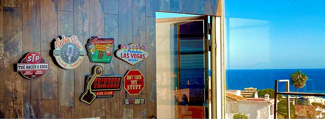 DiiliHiiri Blechschild Retro-Stil Wandschild für Pub Restaurant Bar Retro-Schild Wilkommen Las Vegas