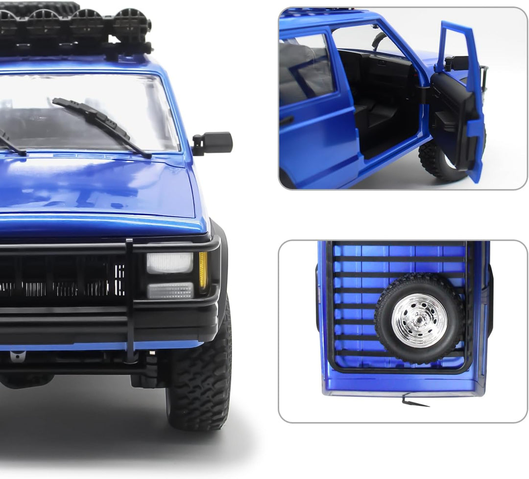 fisca RC Crawler 1:12 RC Truck 2.4GHz 4WD RC Modellauto, All Terrain Hobby Klasse RC LKW mit Offenen