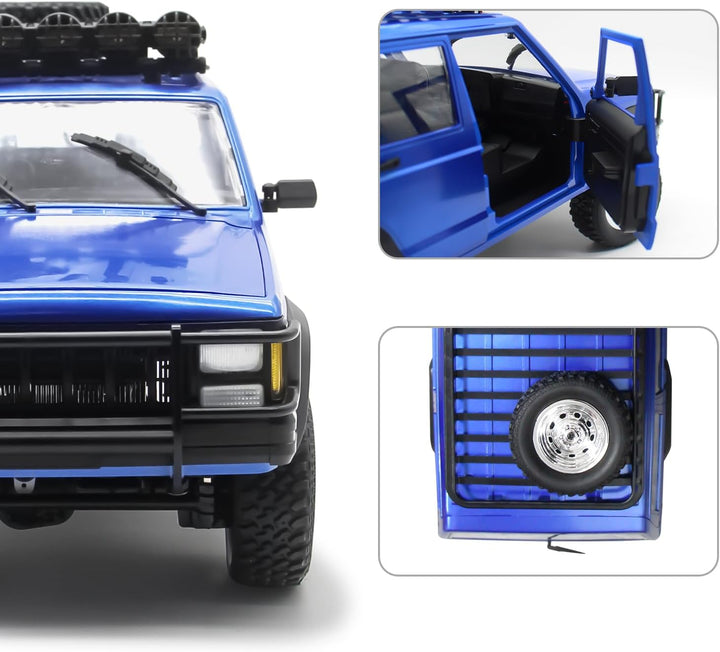 fisca RC Crawler 1:12 RC Truck 2.4GHz 4WD RC Modellauto, All Terrain Hobby Klasse RC LKW mit Offenen