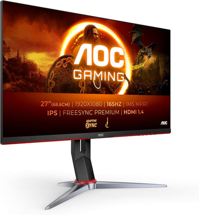 AOC Gaming 27G2SP - 27 Zoll FHD Monitor, 165 Hz, 1 ms, FreeSync Premium (1920x1080, VGA, HDMI, Displ