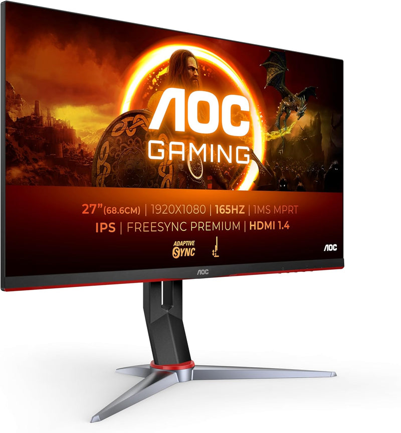 AOC Gaming 27G2SP - 27 Zoll FHD Monitor, 165 Hz, 1 ms, FreeSync Premium (1920x1080, VGA, HDMI, Displ