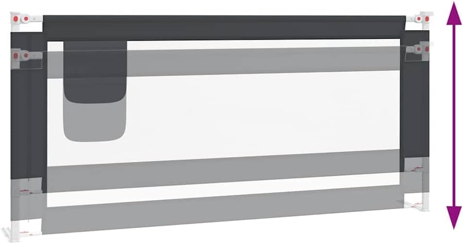 SMARTGROUPSTORE BD - BD Sicherheitsgeländer Kinderbett Dunkelgrau Stoff 200 x 25 cm
