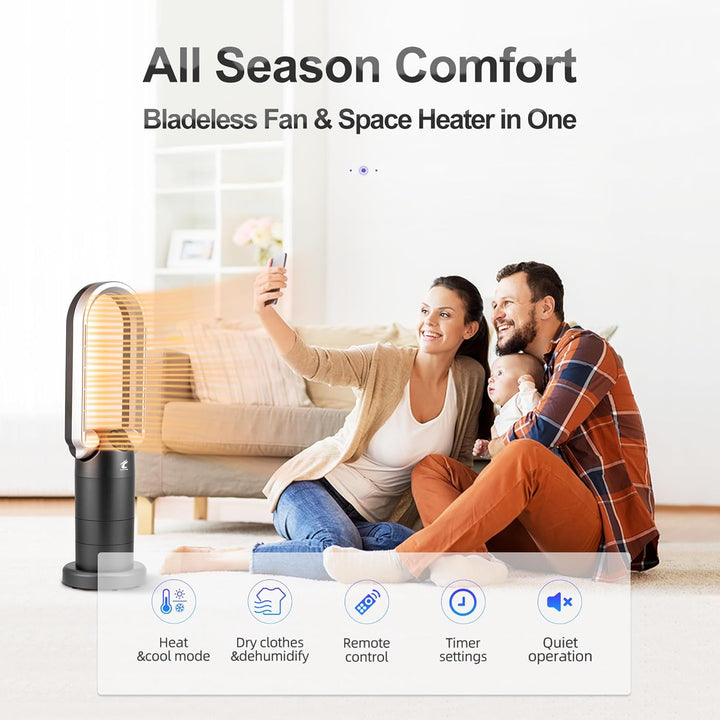 OceanLoong Heizlüfter Energiesparend mit HEPA Luftreiniger - Fernbedienung 120° Oszillation Timer -