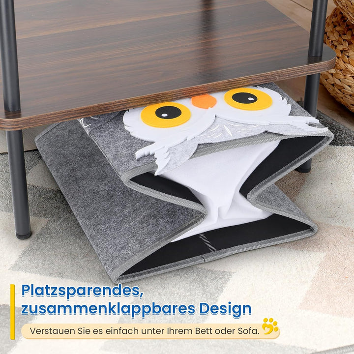 Dripex Katzenhöhle 2 Etagen Katzenhaus aus Filz inkl. Kissen Kuschelhöhle für Mietze Katzen zum Schl