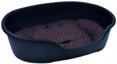 adena Hundekorb 110 x 74 cm anthrazit + Kissen Tupfen braun 110 cm, 110 cm