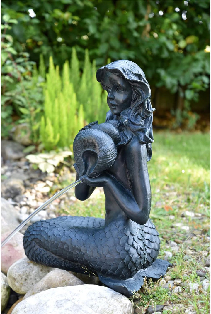 Heissner Teichfigur Meerjungfrau mit Amphore, 39x26x54cm