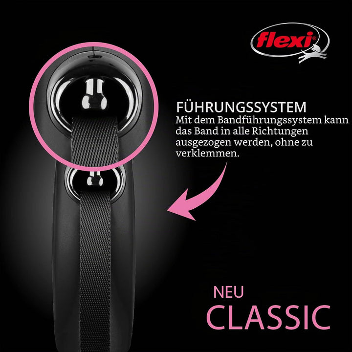 Flexi 25210769: Hundeleine, Klassische einziehbare Rollleine, Grösse M, 25 kg, 4,8 m, schwarz Schwar