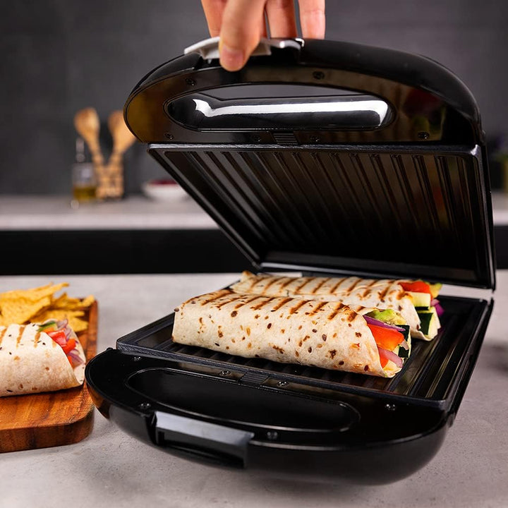 Cecotec Sandwichmaker Rock´nToast Family 3in1. Für 4 Sandwiches in Edelstahlausführung, 1500 W Leist