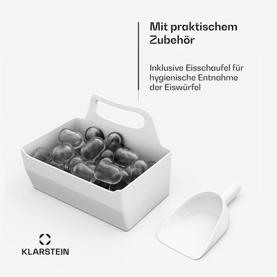 Klarstein IceCraft Eiswürfelmaschine – 12 kg/24 h, Eiswürfel in 6 Minuten, 2 Grössen, Automatische R