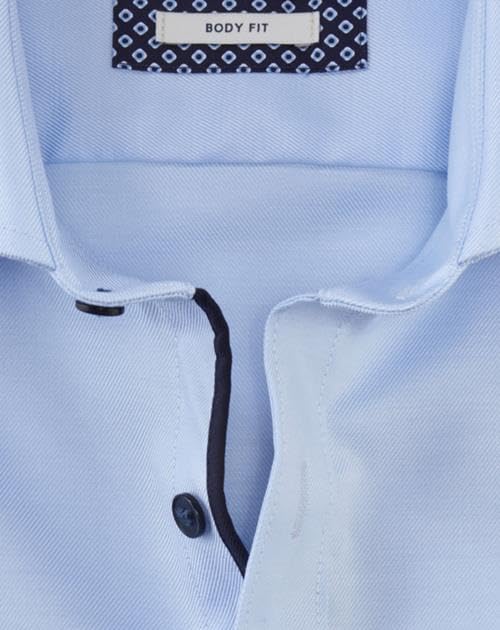 OLYMP Level Five Body fit Hemd Langarm Stretch Twill hellblau 45 Hellblau, 45 Hellblau