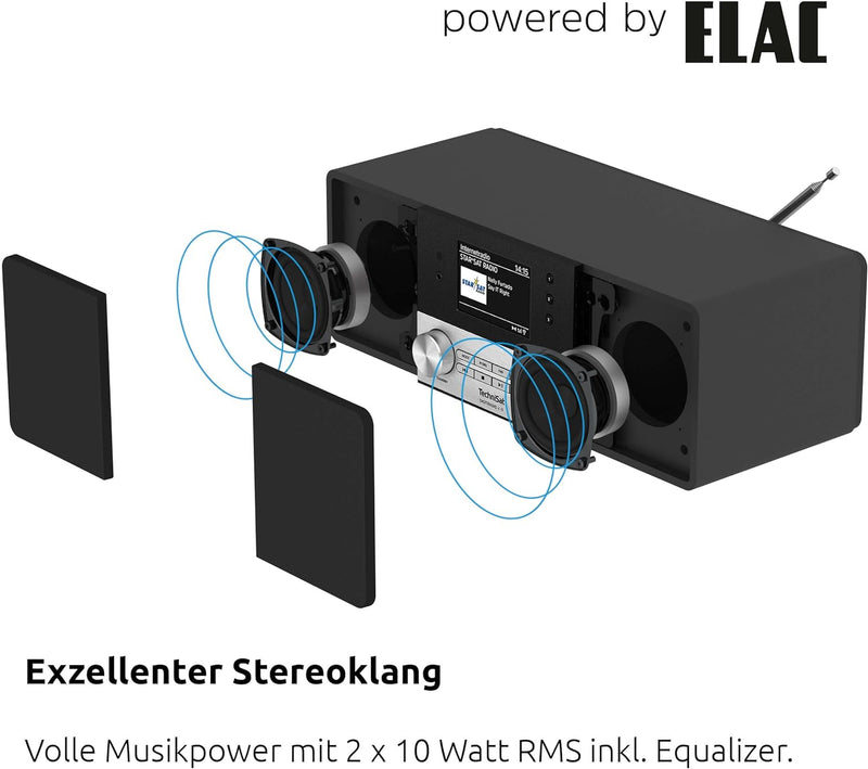 TechniSat DIGITRADIO 4 IR - Stereo Internetradio (DAB+, UKW, Bluetooth-Audiostreaming, Kopfhöreransc