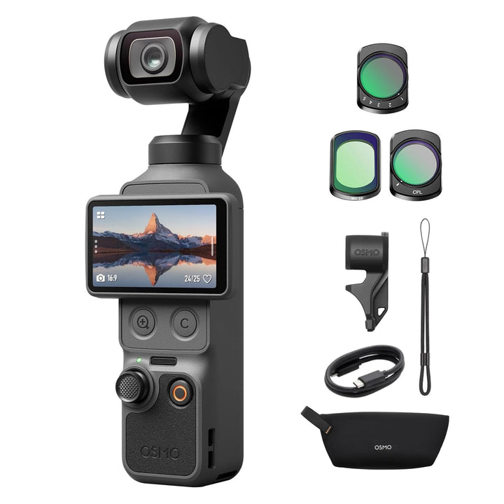 DJI Osmo Pocket 4 Standard Combo, Pocket Gimbal Vlog Kamera, 1″ CMOS und 4K/240fps, 3-Achsen-Stabili