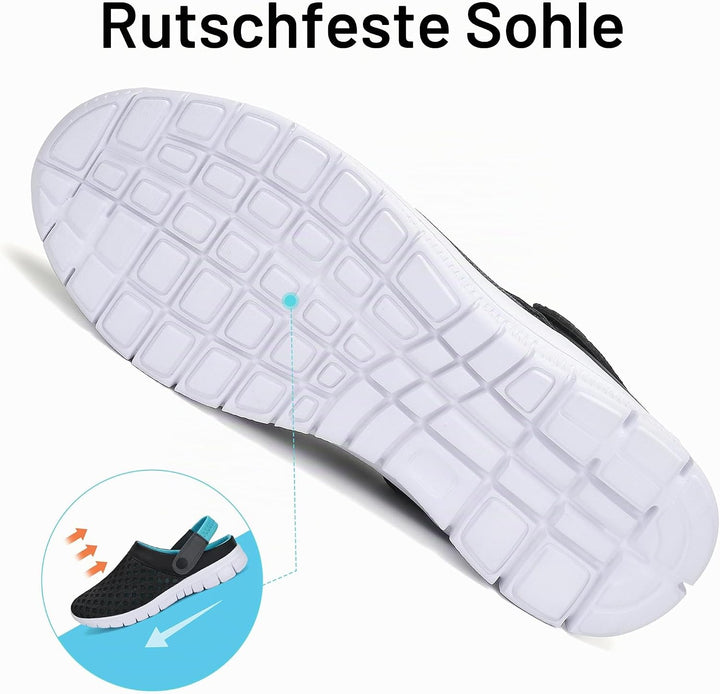 SAGUARO Unisex Clogs Sommer Hausschuhe Leicht Gartenschuhe Gr. 36-48, Blau