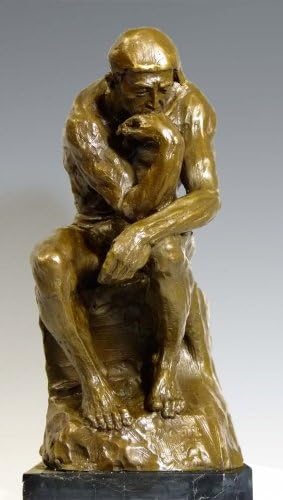 Kunst & Ambiente - Grosse Moderne Bronzeplastik - Der Denker - Auguste Rodin Skulptur auf Marmorsock