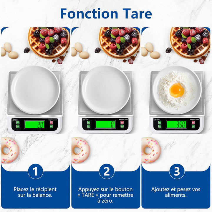 Professionelle Küchenwaage 40 kg hochpräzise Küchenwaage 1 g Lebensmittelwaage mit LCD-Display Elekt