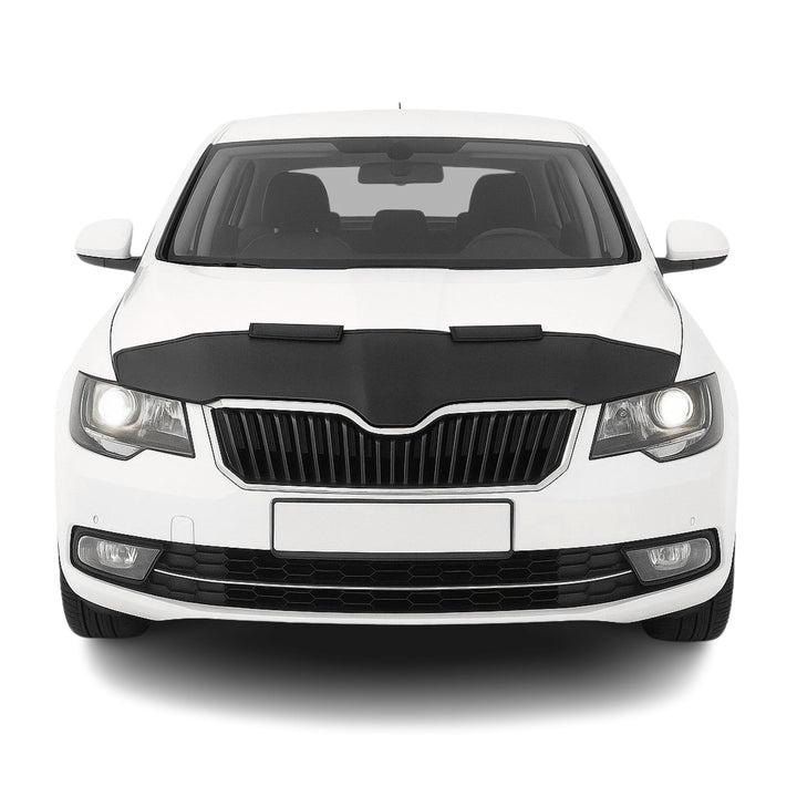 OMAC Haubenbra Steinschlagschutz Bonnet Bra kompatibel mit Skoda Superb 2013-2015 Schwarz Halb Schwa