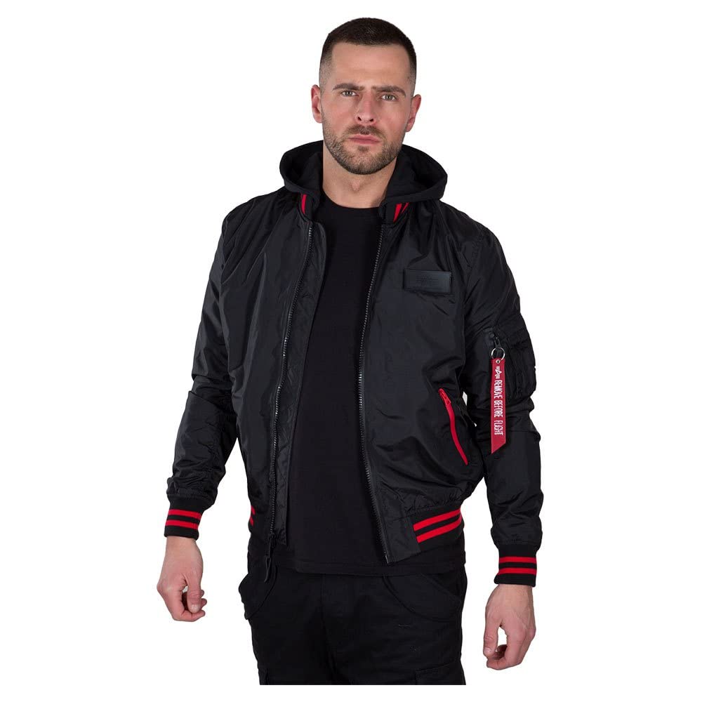 ALPHA INDUSTRIES Herren Bomberjacke, Schwarz