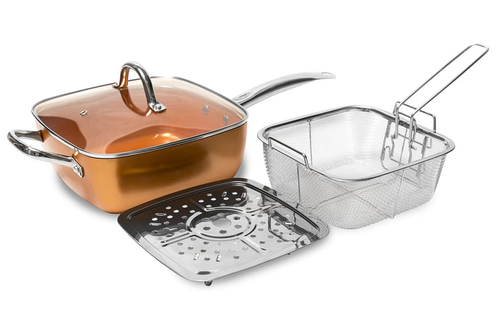 WEME Universale Kupferpfanne Todobizz, 24 x 9 x 24 cm, Antihaft-Keramikbeschichtung, Spülmaschinenfe