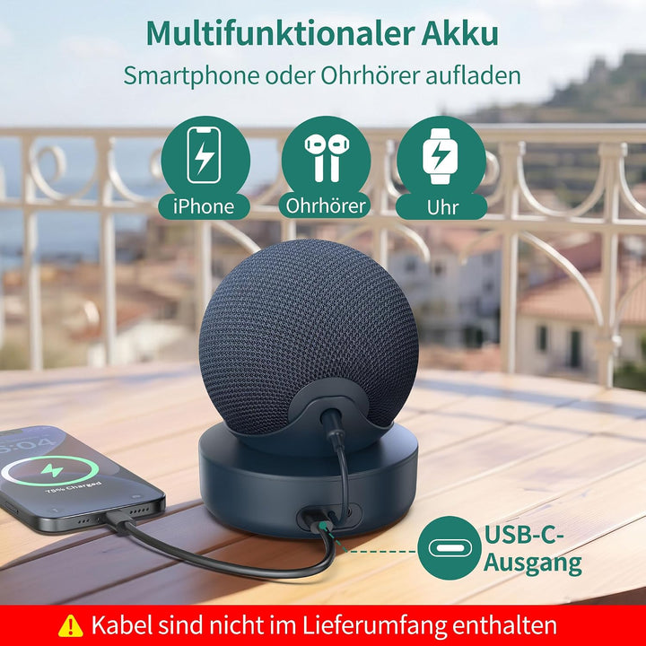 PlusAcc Akku Ladestation für Dot Max &amp; iPhone 15 Portable Station Graphit, Graphit
