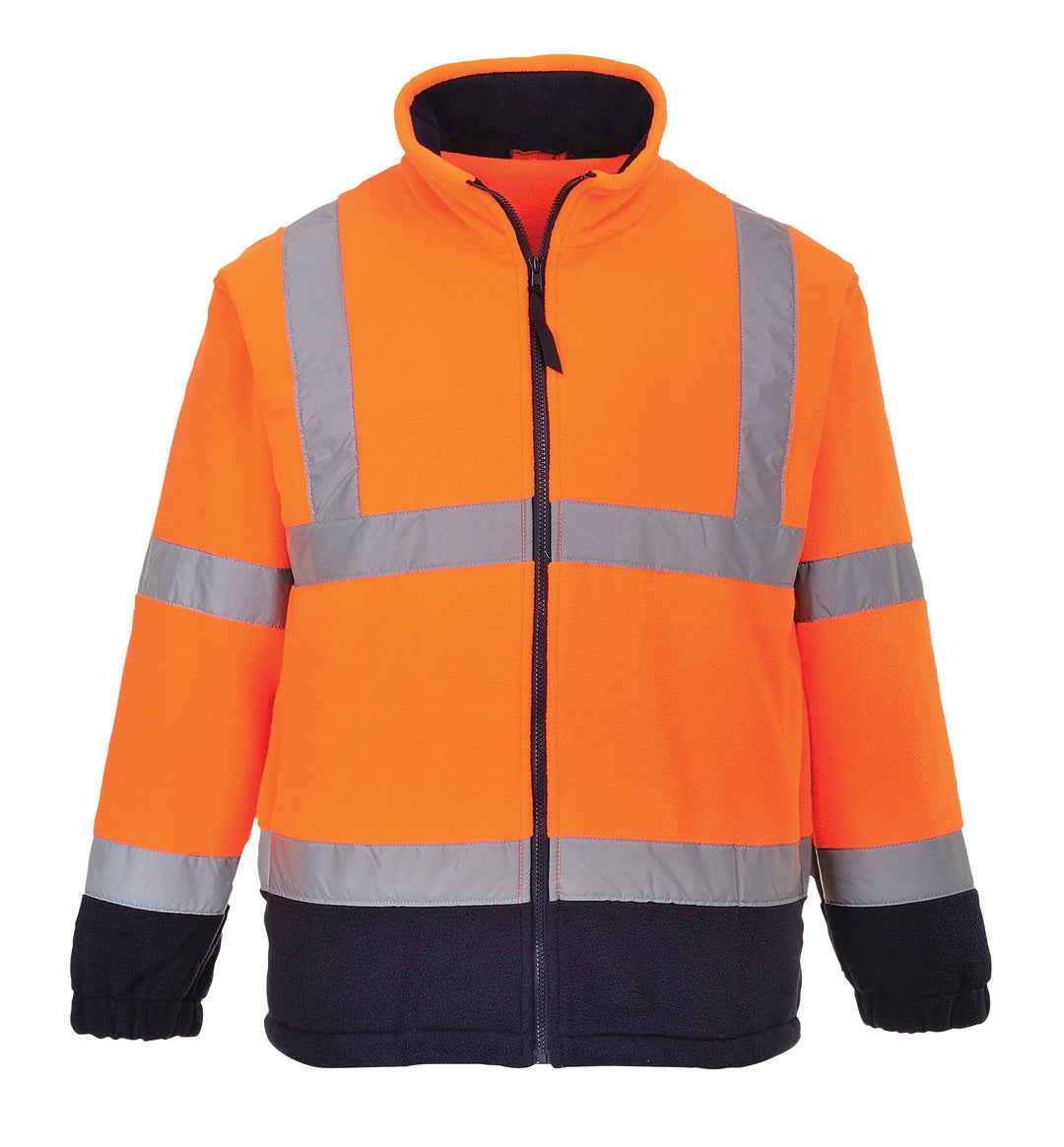 PORTWEST Fleemit Anti-Pilling-Ausrüstung, 300 g, 100% Polyester, 1 Stück, L, Orange/Navy, F301ONRL L