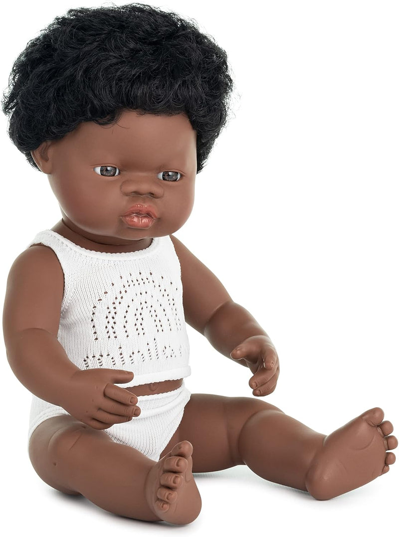 Miniland 31153 - Baby (afrikanischer Junge) 40 cm AFRIKANISCHER JUNGE 38cm, AFRIKANISCHER JUNGE 38cm