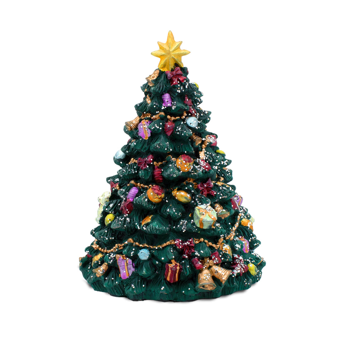Spetebo Retro Spieluhr Oh Tannenbaum drehend - 16 cm - Deko Weihnachtsbaum zum Aufziehen mit Musik -