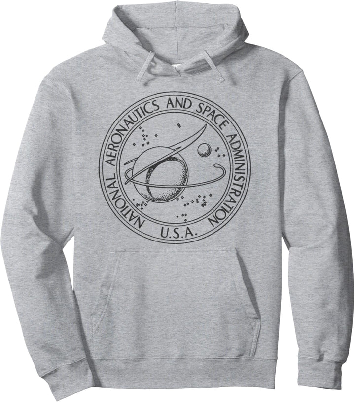 NASA Outline Planet Space Circle Logo Pullover Hoodie