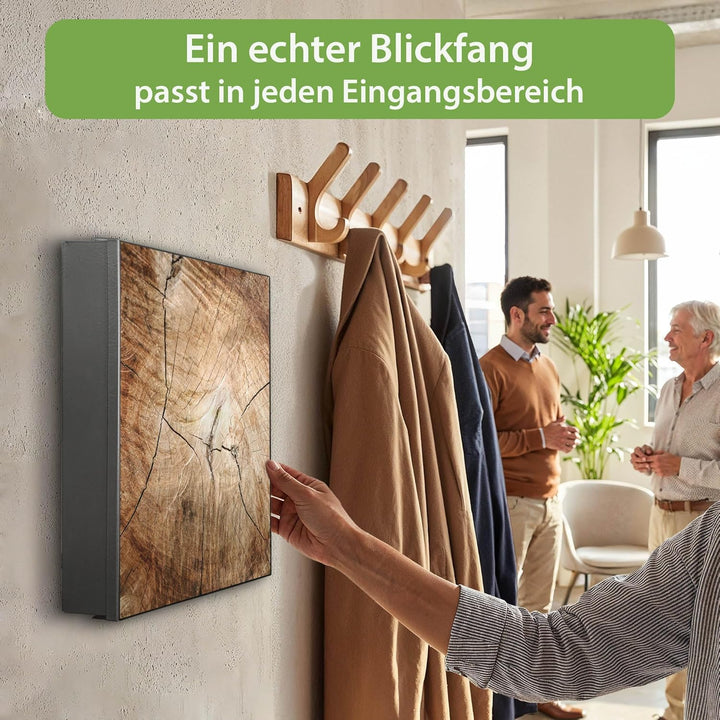 banjado Grosser Schlüsselkasten Metall - Schlüsselbox 30x30cm mit 32 Haken - Schlüsselkasten modern