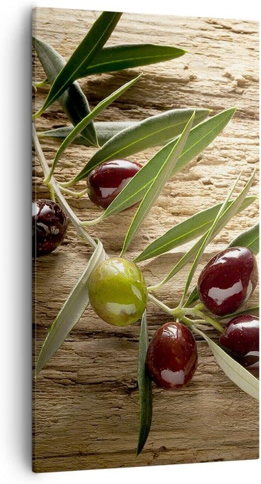 Bilder auf Leinwand 55x100cm Leinwandbild mit Rahmen Oliv italien aroma diät Gross Wanddeko Bild Sch