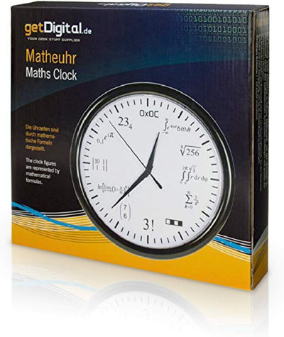getDigital Matheuhr Wand Mathe-Uhr-Verschlüsselte Wanduhr mit vielfältigen Mathematik Aufgaben-Kreat
