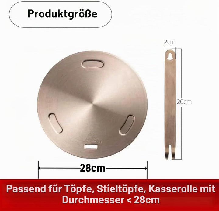 Wärmeverteiler für Gasherd, NISPOTDOR Induktionskochfeld-Adapterplatte, robuste Simmerplatte, Indukt