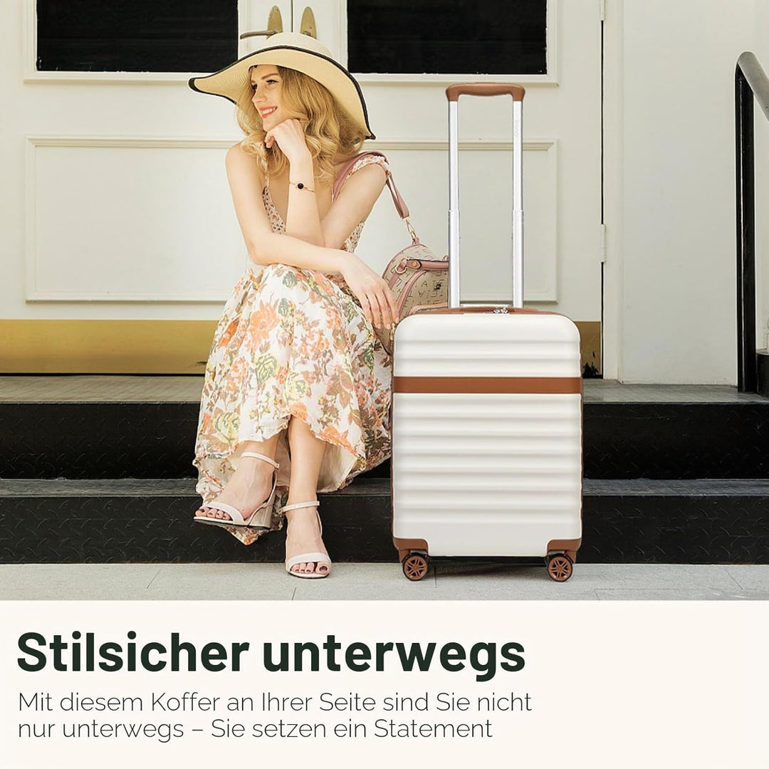 KONO Koffer Trolley Kofferset 3 Teilig Reisekoffer von ABS+PC Hartschalenkoffer mit 4 Rollen TSA Sch