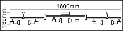 Trango 6-flammig 2991-068 LED Wohnzimmer Lampe *OSCAR* in Chrom-Optik inkl. 6x 3 Watt GU10 LED Leuch