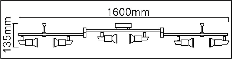 Trango 6-flammig 2991-068 LED Wohnzimmer Lampe *OSCAR* in Chrom-Optik inkl. 6x 3 Watt GU10 LED Leuch