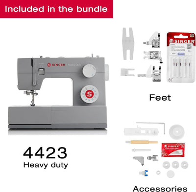 SINGER 4423 mit Bonus-Kit Nähmaschine, grau