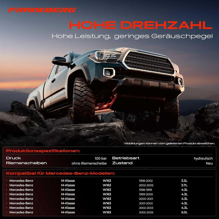 Frankberg Servopumpe Hydraulisch Lenkung ohne Riemenscheibe Kompatibel mit M-Klasse ML320 ML350 ML43