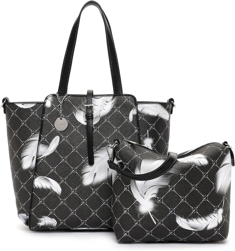 Tamaris Shopper TAS Anastasia 31174 Damen Handtaschen Print Einheitsgrösse Black-feather 193, Einhei