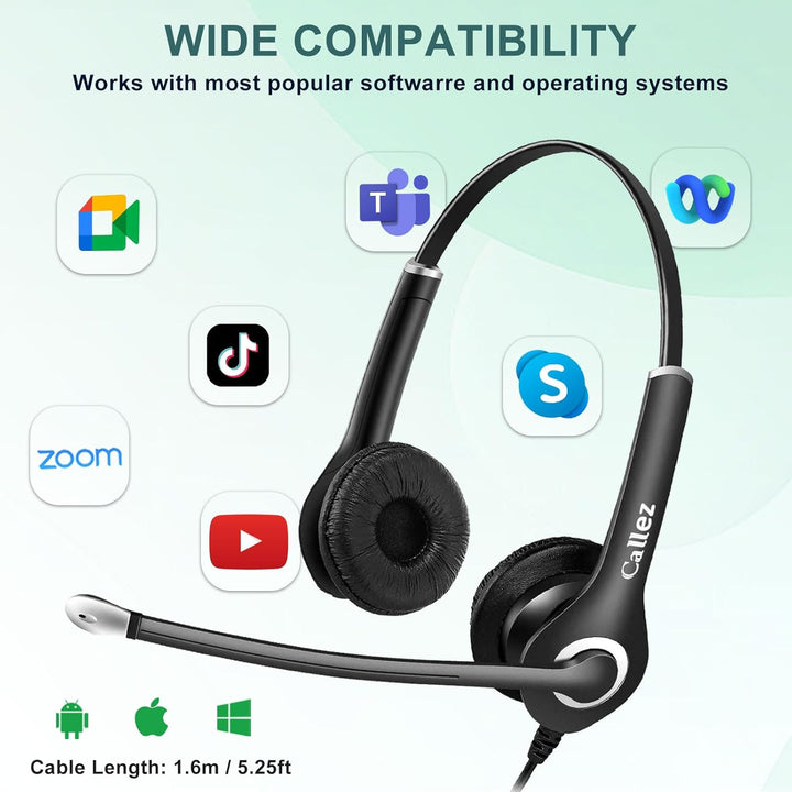 3,5mm Klinke Laptop Headset mit Mikrofon Noise Cancelling, USB-C Headset Handy mit Kabel für iPhone