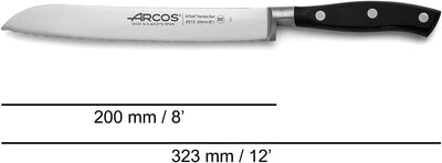 Arcos Serie Riviera - Brotmesser - Klinge aus Nitrum geschmiedetem Edelstahl 200 mm - HandGriff Poly