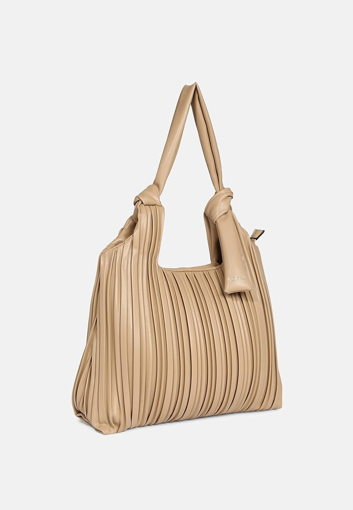 L. CREDI Handtasche Jessie mit Fransen Damen Macadamia, Macadamia