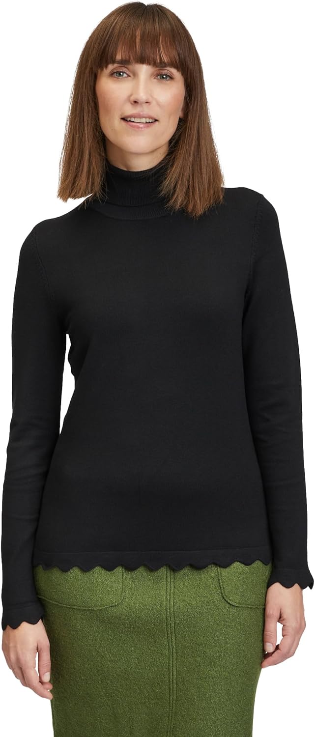 Betty Barclay Damen Feinstrickpullover mit Wellenstruktur 46 Schwarz, 46 Schwarz