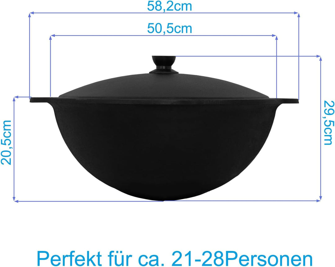 Ø44 Uchag 2mm stahl Utschak Feuerstelle Utschag Campingofen 16L Kazan WOK Kasan (Runder boden) Feldk