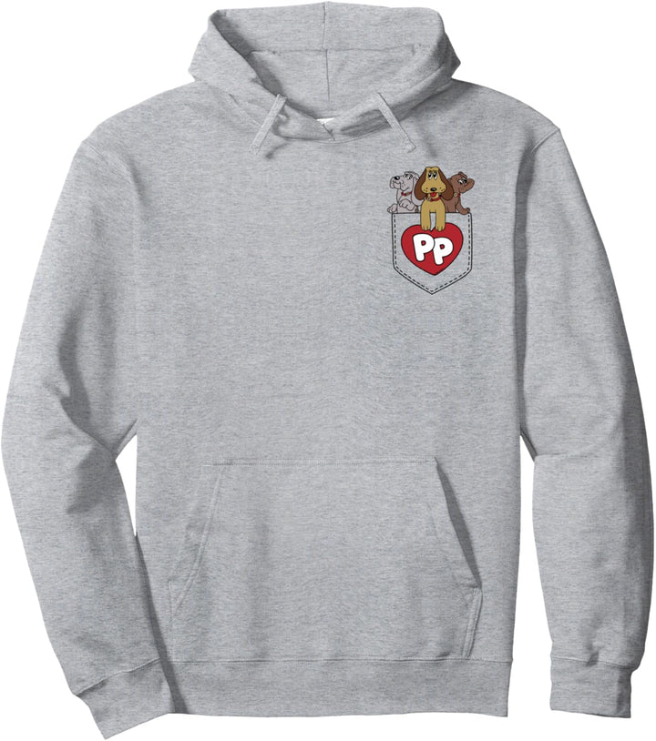 Pound Puppies Faux Pocket Puppy Heart Logo Pullover Hoodie