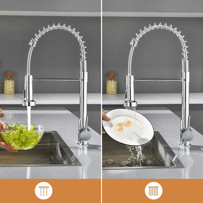 Baollansa Wasserhahn küche hochdruck armatur, kitchen faucet edelstahl mit hohen bogen und herunterz